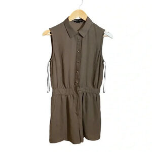 Forever 21 Junior Women's Romper Jumpsuit Sleeveless Buttons Up Elastic Waist M